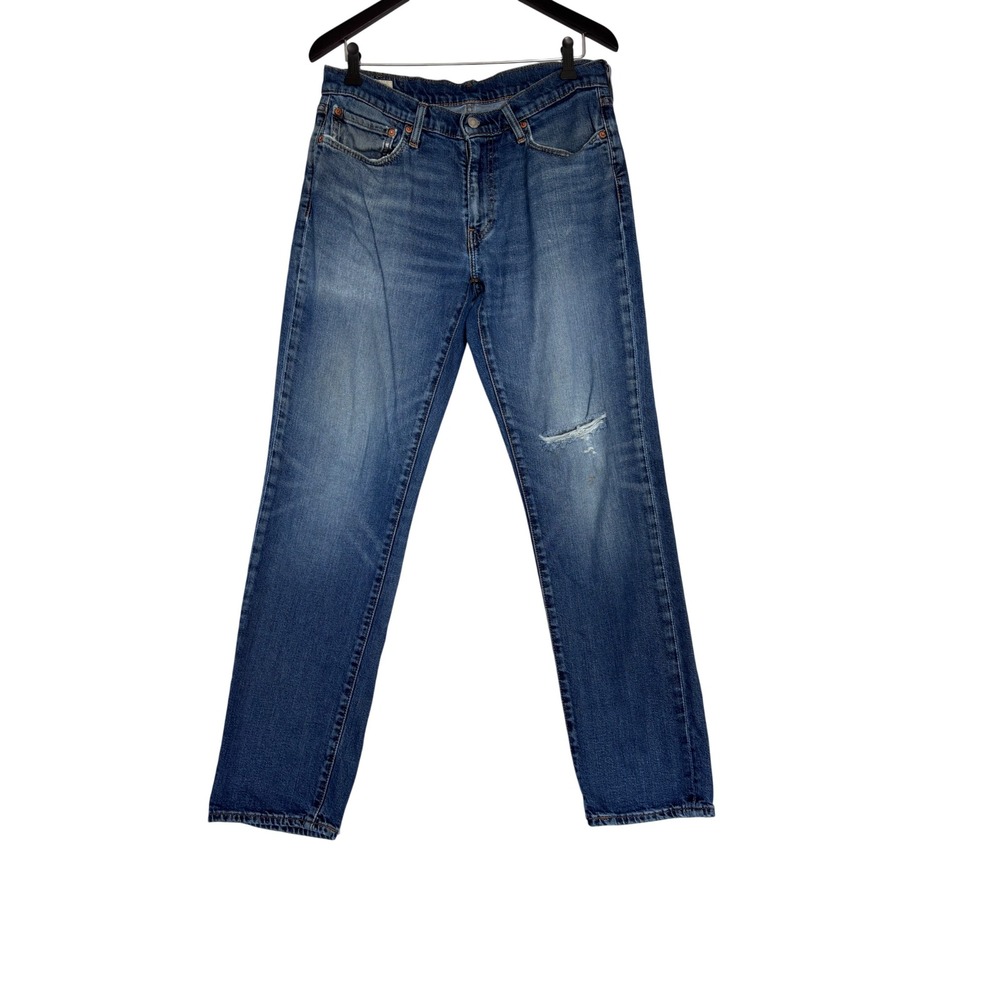 Big E Levis 511 Slim Fit Mens Jeans Blue Medium Wash Distressed Grunge 32x32